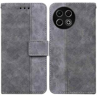 For Tecno Spark 30 Pro Geometric Embossed Leather Phone Case(Grey)