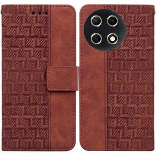 For Tecno Camon 30S / Camon 30S Pro Geometric Embossed Leather Phone Case(Brown)