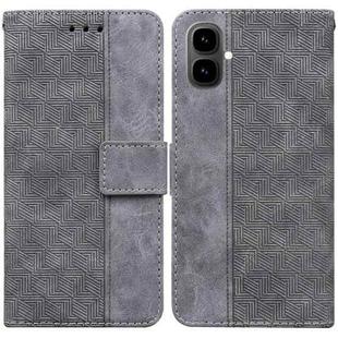 For Tecno Pop 10 / Spark Go 2 4G Geometric Embossed Leather Phone Case(Grey)