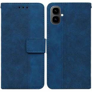 For Tecno Pop 10 / Spark Go 2 4G Geometric Embossed Leather Phone Case(Blue)