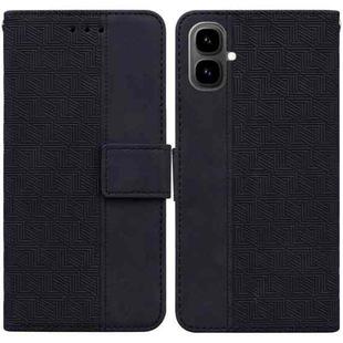 For Tecno Pop 10 / Spark Go 2 4G Geometric Embossed Leather Phone Case(Black)