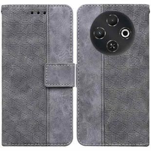 For Tecno Pop 9 5G / Spark 30C 5G Geometric Embossed Leather Phone Case(Grey)