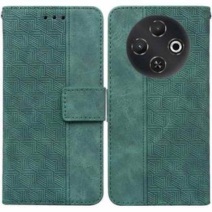 For Tecno Pop 9 5G / Spark 30C 5G Geometric Embossed Leather Phone Case(Green)