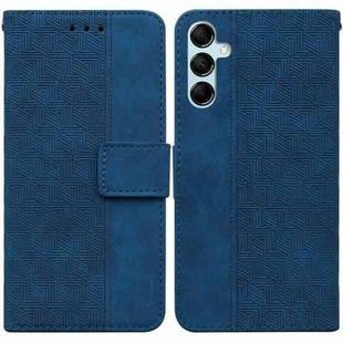 For Samsung Galaxy M54 Geometric Embossed Leather Phone Case(Blue)