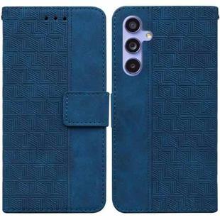 For Samsung Galaxy S23 FE 5G Geometric Embossed Leather Phone Case(Blue)