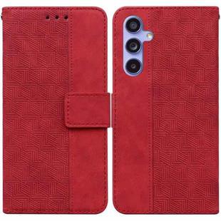 For Samsung Galaxy S23 FE 5G Geometric Embossed Leather Phone Case(Red)