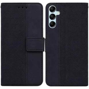 For Samsung Galaxy M34 5G/F34 5G Geometric Embossed Leather Phone Case(Black)