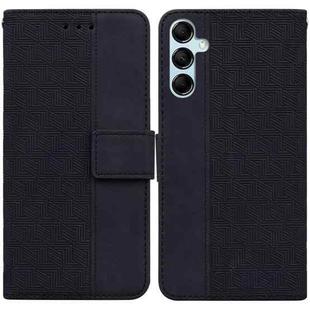 For Samsung Galaxy A15 Geometric Embossed Leather Phone Case(Black)