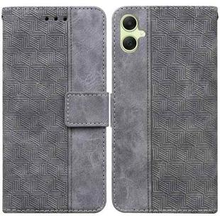 For Samsung Galaxy A05 Geometric Embossed Leather Phone Case(Grey)