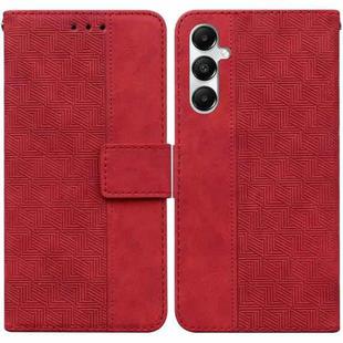For Samsung Galaxy A05s Geometric Embossed Leather Phone Case(Red)