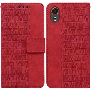 For Samsung Galaxy Xcover7 Geometric Embossed Leather Phone Case(Red)