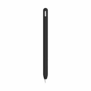 For Apple Pencil 2 LOVE MEI Frosted Leather Texture Silicone Protective Pen Case(Black)