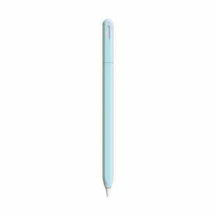 For Apple Pencil 2 LOVE MEI Frosted Leather Texture Silicone Protective Pen Case(Blue)