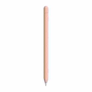 For Apple Pencil 1 LOVE MEI Frosted Leather Texture Silicone Protective Pen Case(Pink)