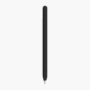 For Apple Pencil 1 LOVE MEI Frosted Leather Texture Silicone Protective Pen Case(Black)
