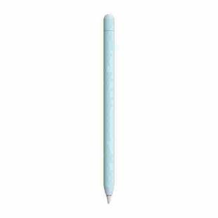 For Apple Pencil 1 LOVE MEI Frosted Leather Texture Silicone Protective Pen Case(Blue)