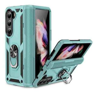 For Samsung Galaxy Z Fold5 Shockproof TPU + PC Phone Case with Protective Strap(Grey Green)