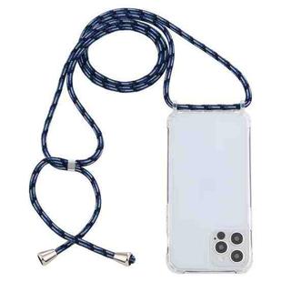 For iPhone 15 Pro Transparent Acrylic Airbag Shockproof Phone Protective Case with Lanyard(Gradient Blue)