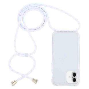 For iPhone 16 Transparent Acrylic Airbag Shockproof Phone Protective Case with Lanyard(White Gold)