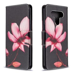 For LG K51 Colored Drawing Pattern Horizontal Flip Leather Case with Holder & Card Slots & Wallet(Lotus)