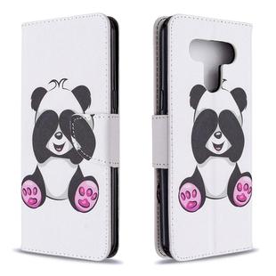 For LG K51 Colored Drawing Pattern Horizontal Flip Leather Case with Holder & Card Slots & Wallet(Panda)