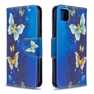 For Huawei Y5P / Honor 9S Colored Drawing Pattern Horizontal Flip Leather Case with Holder & Card Slots & Wallet(Gold Butterfly)