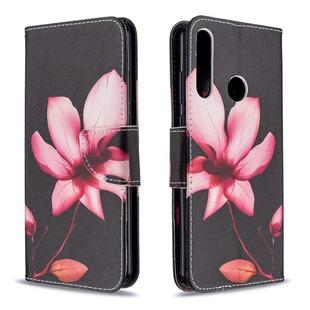 For Huawei Y6P Colored Drawing Pattern Horizontal Flip Leather Case with Holder & Card Slots & Wallet(Lotus)