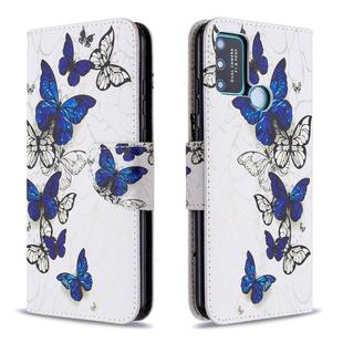 For Huawei Honor 9A Colored Drawing Pattern Horizontal Flip Leather Case with Holder & Card Slots & Wallet(Butterflies)