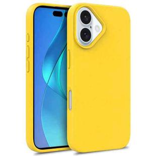 For iPhone 16 Plus Starry Series Shockproof Straw Material + TPU Protective Case(Yellow)