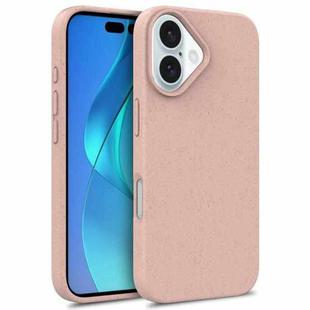 For iPhone 16 Starry Series Shockproof Straw Material + TPU Protective Case(Pink)