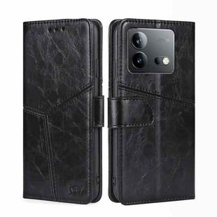 For vivo iQOO Neo 8 5G / 8 Pro 5G Geometric Stitching Leather Phone Case(Black)
