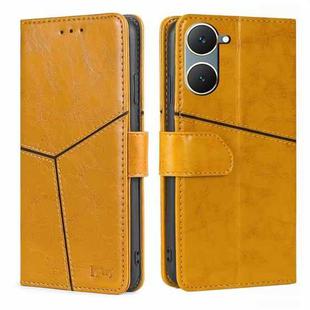 For vivo Y03 4G Geometric Stitching Leather Phone Case(Yellow)