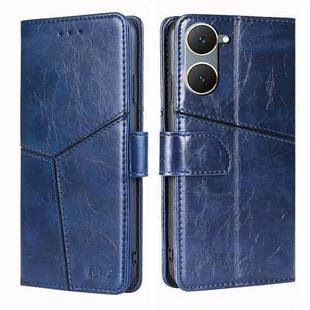 For vivo Y03 4G Geometric Stitching Leather Phone Case(Blue)