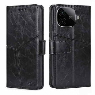 For vivo iQOO Z9 Turbo Geometric Stitching Leather Phone Case(Black)