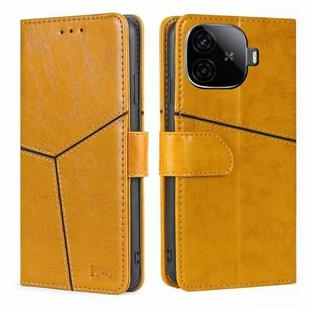 For vivo iQOO Z9 Turbo Geometric Stitching Leather Phone Case(Yellow)