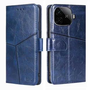 For vivo iQOO Z9 Turbo Geometric Stitching Leather Phone Case(Blue)