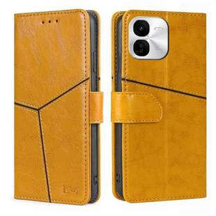 For vivo iQOO Z9x 5G Geometric Stitching Leather Phone Case(Yellow)