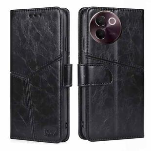 For vivo V30e 5G Global Geometric Stitching Leather Phone Case(Black)