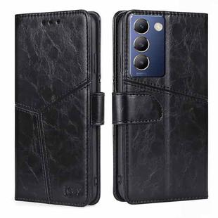 For vivo Y100 5G IDN Geometric Stitching Leather Phone Case(Black)