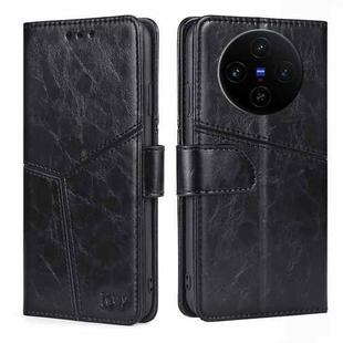 For vivo X100s Geometric Stitching Leather Phone Case(Black)