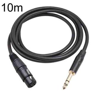 6.35mm 1/4 TRS Male to XLR 3pin Female Microphone Cable, Length:10m