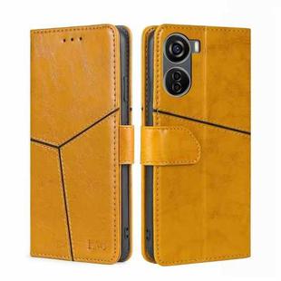 For ZTE Axon 40 Lite Geometric Stitching Leather Phone Case(Yellow)