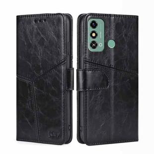 For ZTE Blade A53 4G Geometric Stitching Leather Phone Case(Black)