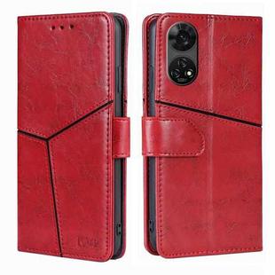 For ZTE Anshin Family Geometric Stitching Leather Phone Case(Red)