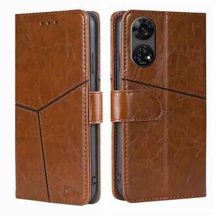 For ZTE Anshin Family Geometric Stitching Leather Phone Case(Light Brown)