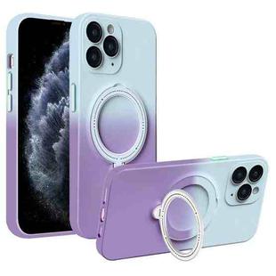 For iPhone 11 Pro Max MagSafe Holder Gradient TPU Phone Case(Gray Purple)