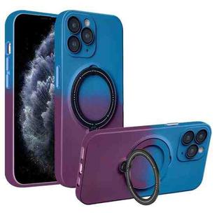 For iPhone 11 Pro Max MagSafe Holder Gradient TPU Phone Case(Blue Purple)