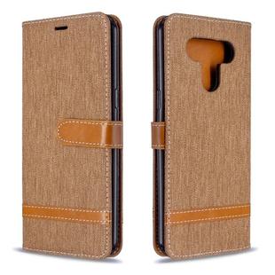 For LG K51 Color Matching Denim Texture Horizontal Flip Leather Case with Holder & Card Slots & Wallet & Lanyard(Brown)