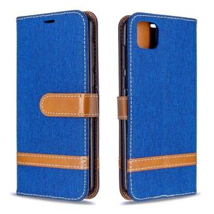 For Huawei Y5P / Honor 9S Color Matching Denim Texture Horizontal Flip Leather Case with Holder & Card Slots & Wallet & Lanyard(Royal Blue)