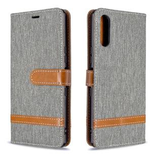 For Sony Xperia L4 Color Matching Denim Texture Horizontal Flip Leather Case with Holder & Card Slots & Wallet & Lanyard(Grey)